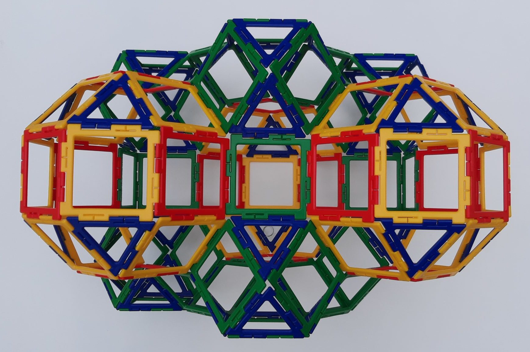 Polydron (Compound of 3 rhombicuboctahedra, 5 cuboctahedra, 6 cubes)